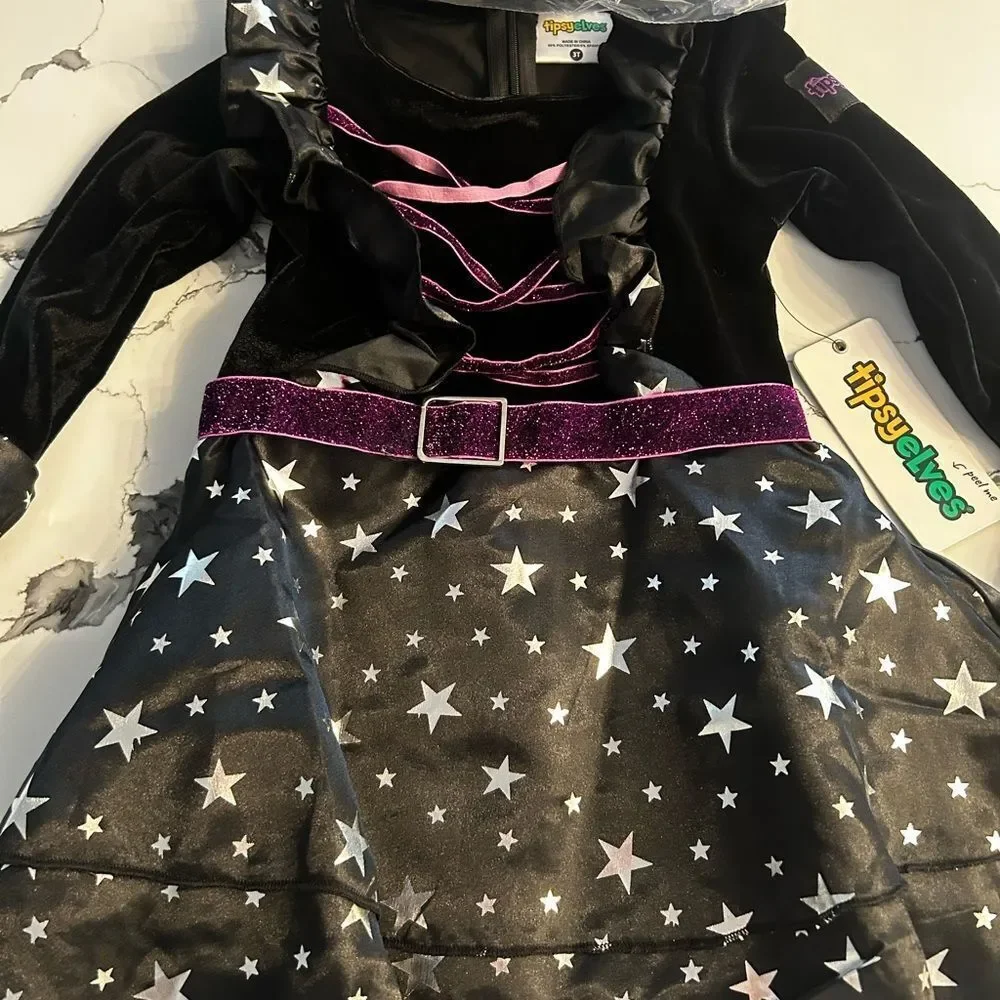 Tipsy Elves Starry Witch Costume - Black and Purple